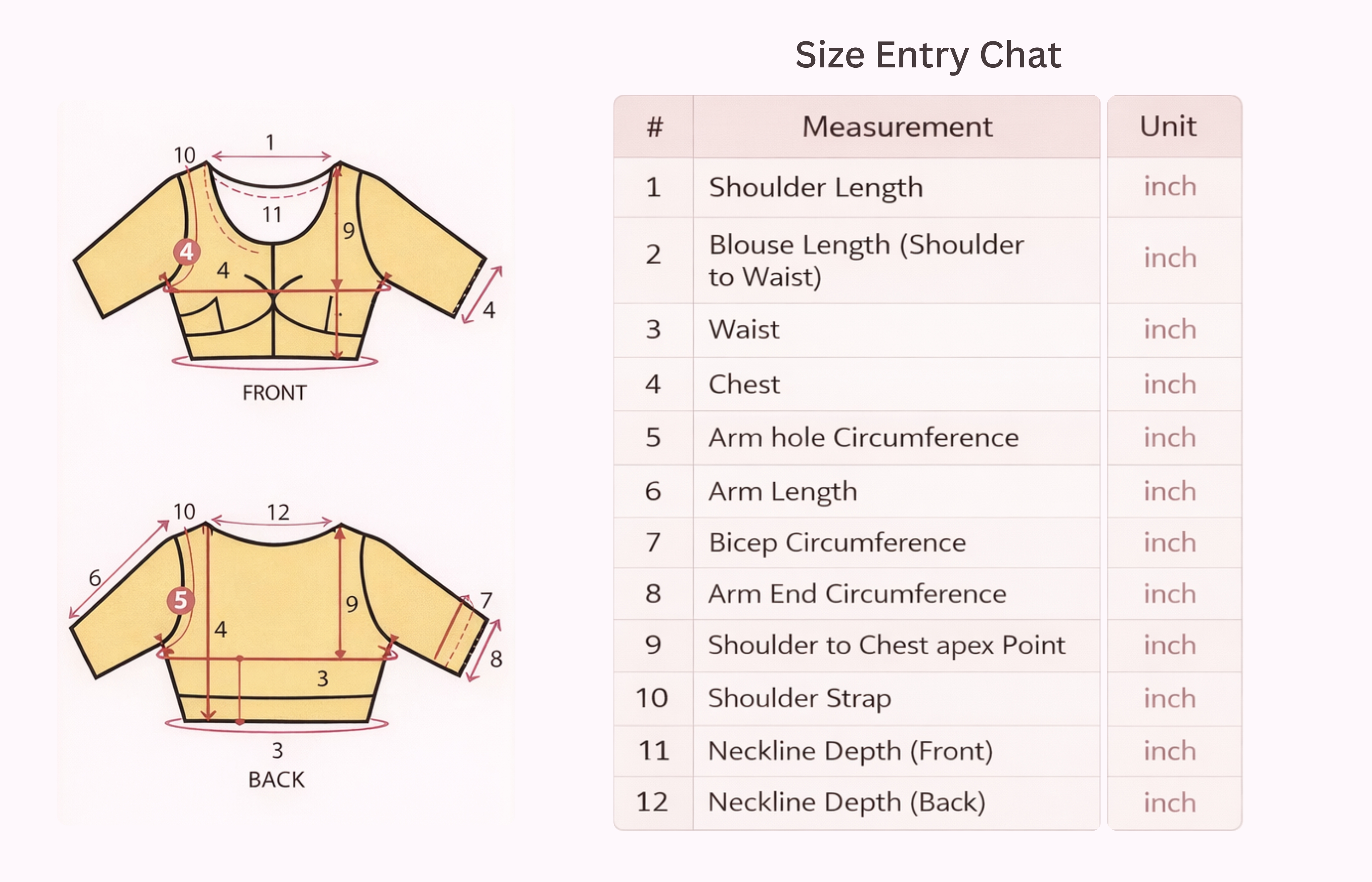 Blouse Measurements
